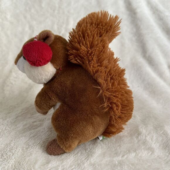 Frankford Winter Chipmunk Squirrel 6” Plush Holiday Earmuffs Ribbon Stuffed Toy - Picture 2 of 5